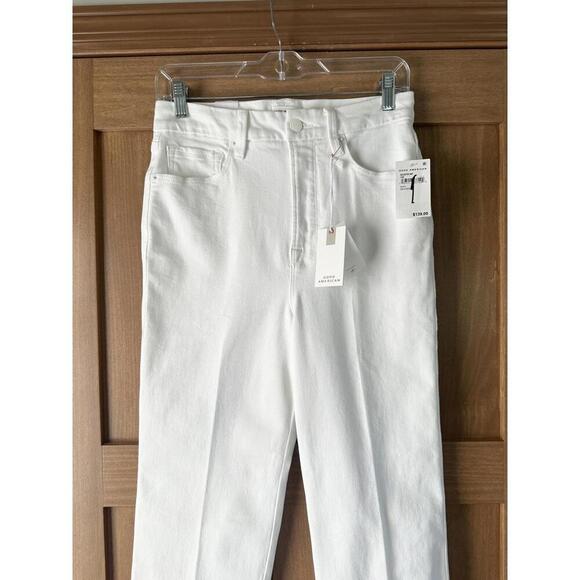 NWT Good American Good Curve Straight Leg Jeans White 28” Inseam Women’s sz 8/29 - Picture 3 of 13